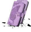 Θήκη με πτερύγιο για Oppo Reno 12, Butterfly, μωβ