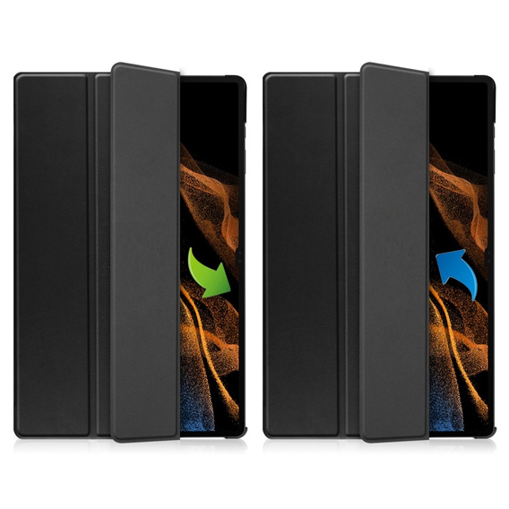 Θήκη για Samsung Galaxy Tab S9 Ultra, Smartcase, μαύρη