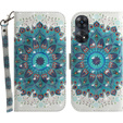 Θήκη με πτερύγιο για Oppo Reno8 T 4G, Wallet mandala, λευκή