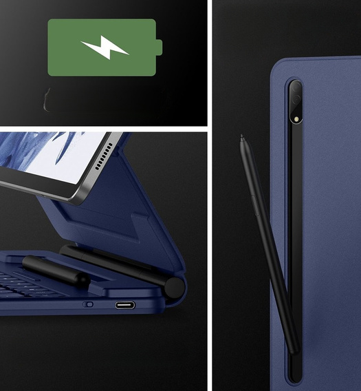 Θήκη πληκτρολογίου για Samsung Galaxy Tab S10+/ S9+/ S8+/ S7+/ S7 FE, Dexnor Magnetic Keyboard Touchpad, μπλε