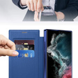 Θήκη με πτερύγιο για Samsung Galaxy S22 Ultra 5G, RFID Wallet MagSafe CamShield, σκούρο μπλε