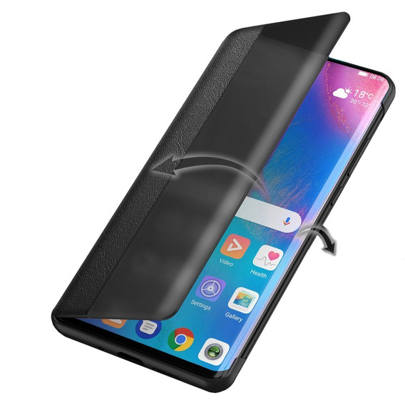 Η αναδιπλούμενη θήκη για το Huawei P40, Side View, μαύρη