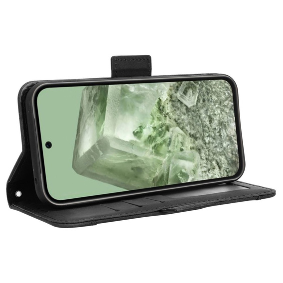 Θήκη με πτερύγιο για Google Pixel 8A, Card Slot, μαύρη