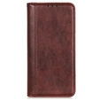 Θήκη για Samsung Galaxy S24 Ultra, Wallet Litchi Leather, καφέ