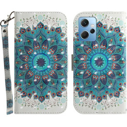 Θήκη με πτερύγιο για Xiaomi Redmi Note 12 4G, Wallet mandala, λευκή