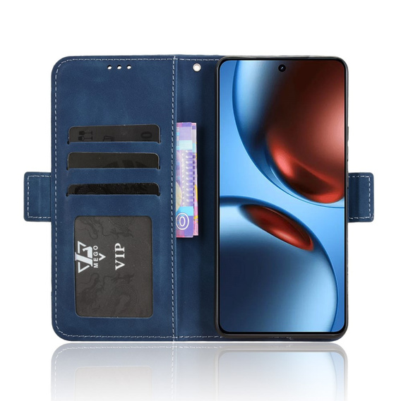 Θήκη με πτερύγιο για Realme GT 7 / 7T, Card Slot, σκούρο μπλε