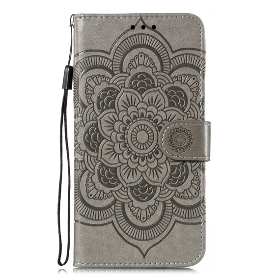 Θήκη με πτερύγιο για Xiaomi Redmi Note 9s/ 9 Pro, Mandala Flower, γκρι