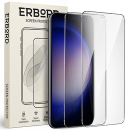 2x Μετριασμένο γυαλί για Samsung Galaxy S23, ERBORD 9H Hard Glass στην οθόνη