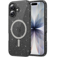 Θήκη για iPhone 17, για MagSafe, glitter, ημιδιαφανές μαύρο