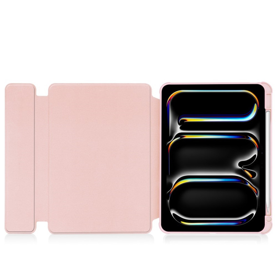 Θήκη πληκτρολογίου για iPad Pro 11" 2024 (5 gen.), Rotary 360° Leather, ροζ