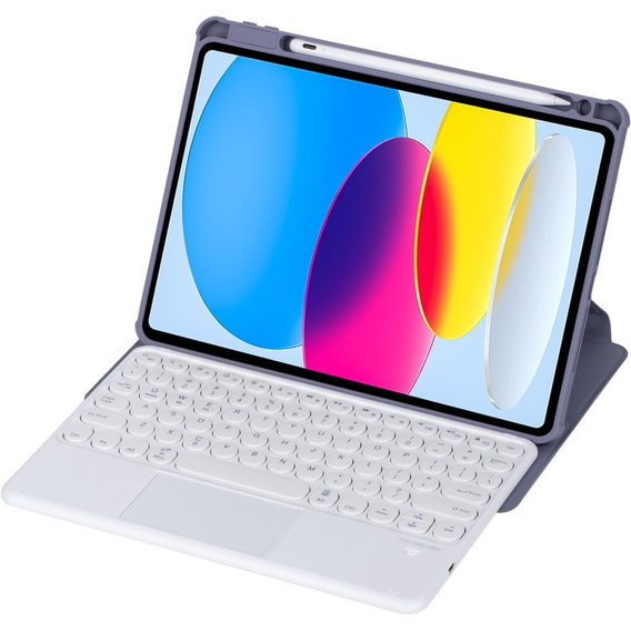 Θήκη πληκτρολογίου για iPad 11" 2025 A16 (11 gen.) / iPad 10.9" 2022 (10 gen.), Rotary 360° Leather, μωβ