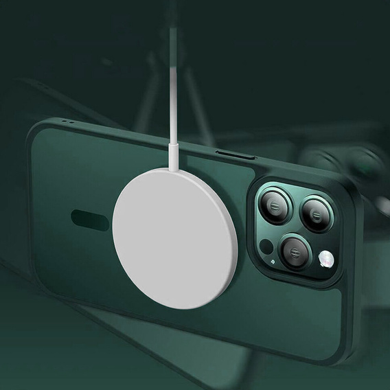Θήκη για iPhone 11 Pro, για MagSafe, ERBORD Μatt Case, πράσινη + Γυαλί οθόνης
