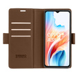 Θήκη για Oppo A18 4G / A38 4G, ERBORD Glossy Litchi, πορτοφόλι με πτερύγιο, καφέ