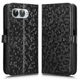 θήκη πτερύγιο για T Phone 3 5G, Wallet Rhombus, μαύρη