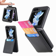 Θήκη για Samsung Galaxy Z Flip7 FE / Z Flip6, Card Slot Ring Case, μαύρη