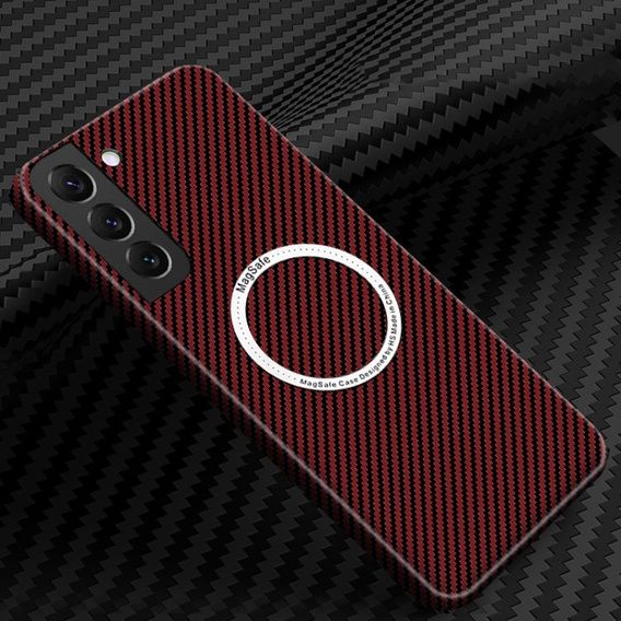 Θήκη για Samsung Galaxy S21, Magsafe Slim Carbon, κόκκινη