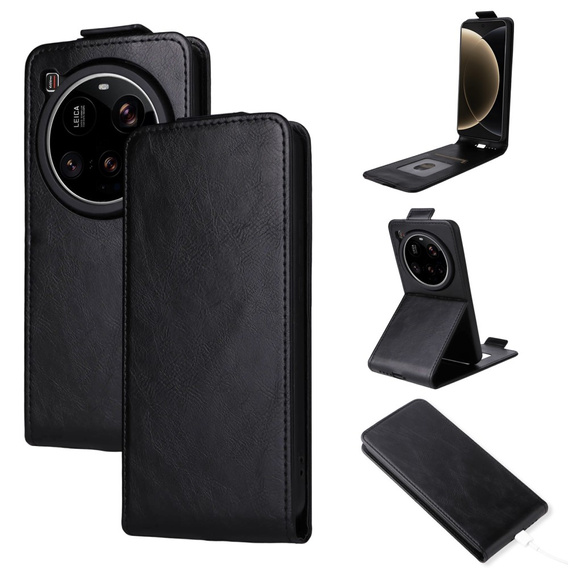 Θήκη με πτερύγιο για Xiaomi 15 Ultra, Flip, μαύρη