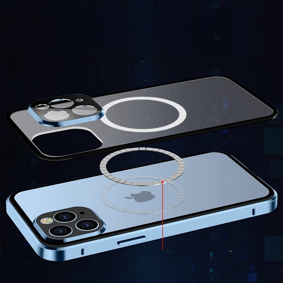 Μαγνητική θήκη MagSafe Dual Glass για iPhone 13 Pro, μπλε