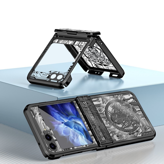 Θήκη για Samsung Galaxy Z Flip7 FE / Z Flip6, Mechanical Legend, μαύρη