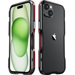 Θήκη LUPHIE για iPhone 15, Armor Bumper, μαύρο / κόκκινο