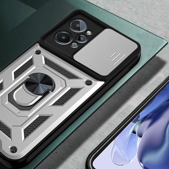 Θήκη για Realme C31, CamShield Slide, ασημένιο