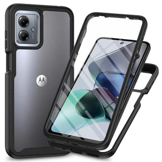 Θήκη για Motorola Moto G54 5G, Shockproof, με μεμβράνη, μαύρη