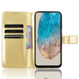 Θήκη με πτερύγιο για Samsung Galaxy M35, Crazy Horse Wallet, χρυσή