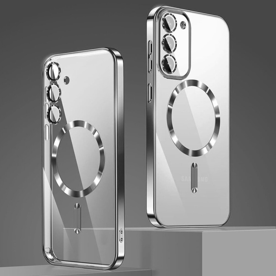Θήκη για Samsung Galaxy S23, Electro MagSafe, ασημένια + Γυαλί για την οθόνη
