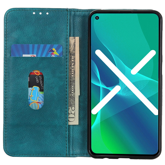 Θήκη για Motorola Edge 40 Pro 5G, Wallet Litchi Leather, πράσινη