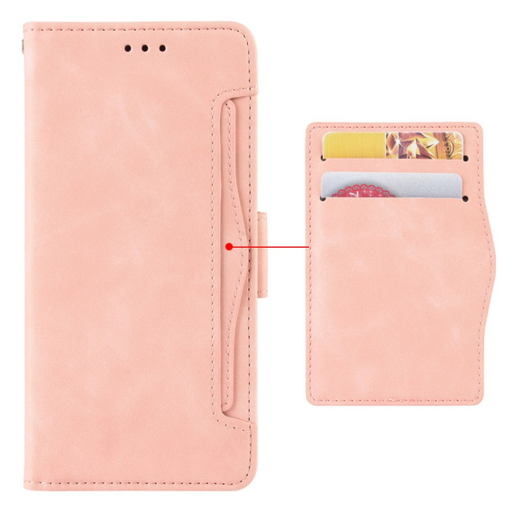 Θήκη με πτερύγιο για Xiaomi Redmi Note 13 Pro+, Card Slot, ροζ