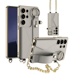 Θήκη για Samsung Galaxy S25 Ultra, GKK Leather, μαύρη