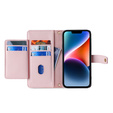 Θήκη με πτερύγιο για iPhone 14, Wallet Zipper Pocket, ροζ