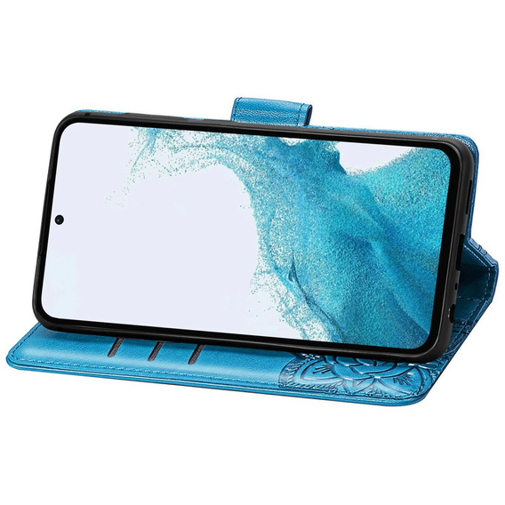 Θήκη με πτερύγιο για Samsung Galaxy A17 5G, πορτοφόλι, πεταλούδα, μπλε