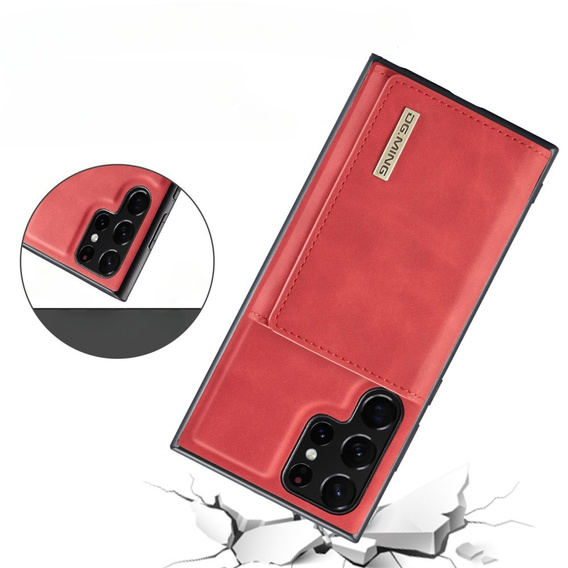 Θήκη για Samsung Galaxy S23 Ultra, DG.MING 2in1, κόκκινη