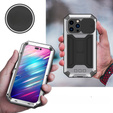 Θήκη για iPhone 14 Pro, R-JUST CamShield Slide, θωρακισμένη, ασημένια / μαύρη