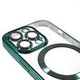 Θήκη για iPhone 14 Pro, Electro MagSafe, πράσινη + Γυαλί για την οθόνη