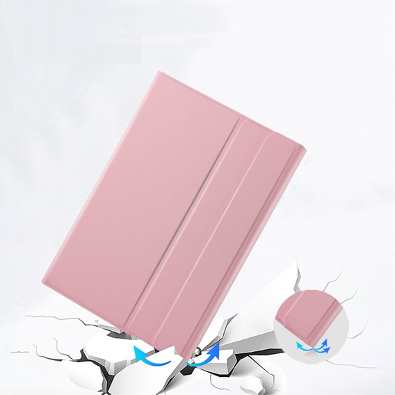 Θήκη + πληκτρολόγιο iPad 10.2 7/8/9 gen 2019/2020/2021, Keyboard Cover Pen Slot, ροζ rose gold