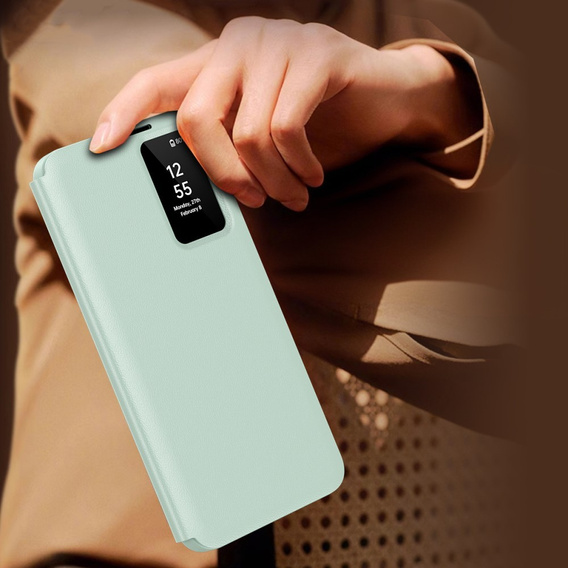 Αναδιπλούμενη θήκη για Samsung Galaxy S23 Ultra, Smart View Wallet, πράσινη