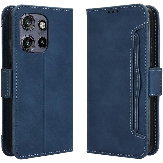 Θήκη με πτερύγιο για Motorola Edge 50 Neo / Motorola ThinkPhone 25, Card Slot, σκούρο μπλε