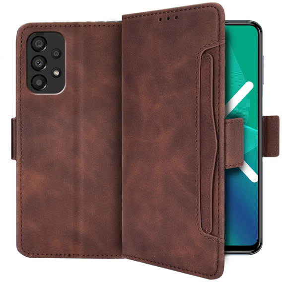 Θήκη με πτερύγιο για Samsung Galaxy A13 4G, Card Slot, καφέ