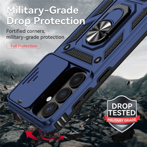 Θήκη με βάση και προστατευτικό φακού για Samsung Galaxy S26, μπλε