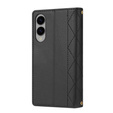 θήκη πτερύγιο για Samsung Galaxy S25 Edge, Rhombus Crossbody Leather, μαύρη