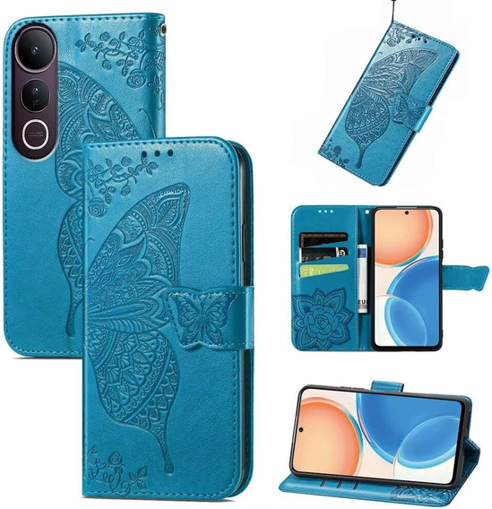 Θήκη με πτερύγιο για Vivo V50 Lite 4G / 5G, Butterfly, μπλε