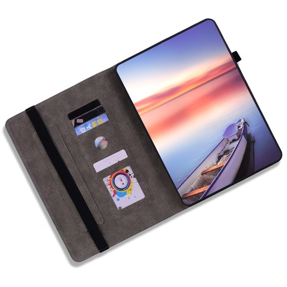 θήκη με πτερύγιο για Lenovo Tab P12, flower, ανοιχτή ροζ