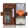 Θήκη με πτερύγιο για Xiaomi Redmi Note 13 Pro+, Card Slot, καφέ