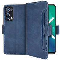 Θήκη με πτερύγιο για Oppo Reno6 Pro 5G, Card Slot, μπλε