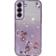 Θήκη για Samsung Galaxy S22, Glitter Flower, μωβ
