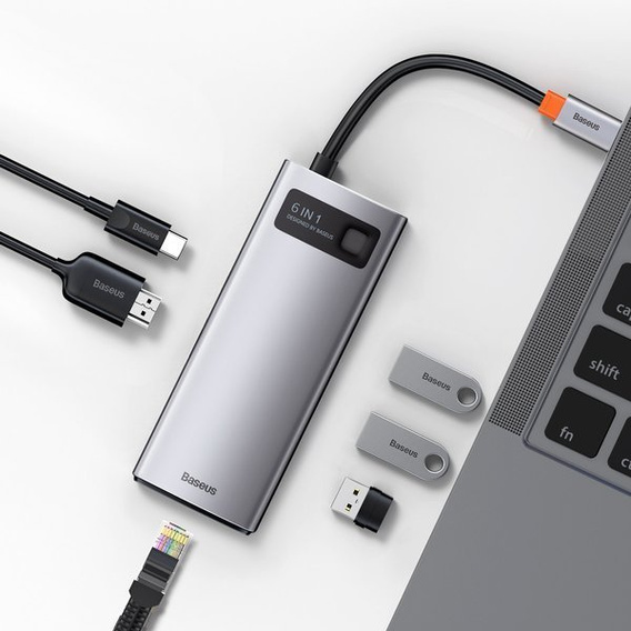 Σταθμός σύνδεσης USB-C 6 σε 1 Metal Gleam Series για συσκευές με USB-C