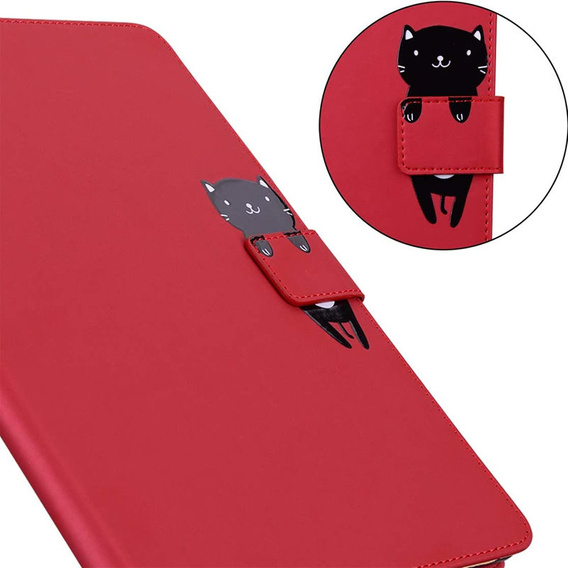 θήκη για iPad 10.2" 2021/2020/2019 (9/8/7 gen.), με πτερύγιο, animal, κόκκινη
