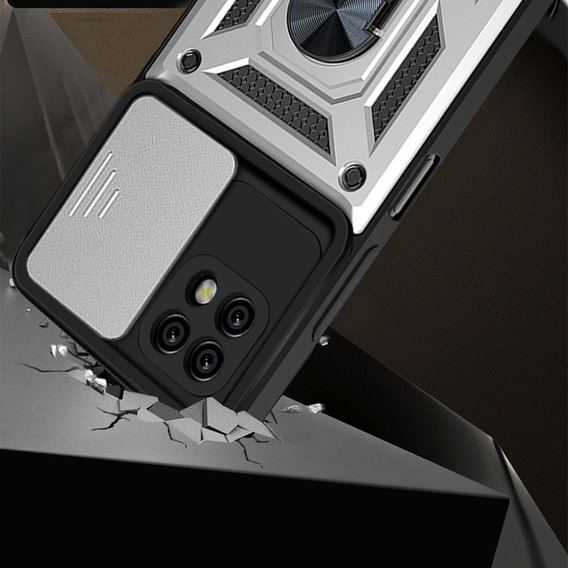 Θήκη για Realme C21, CamShield Slide, ασημένιο